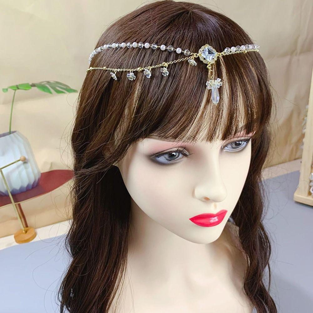Праздничные Жемчужные Фото Реквизит Новогодний Боковой Зажим Аксессуары Для Волос Хрустальная Цепочка На Голову Подвеска На Брови