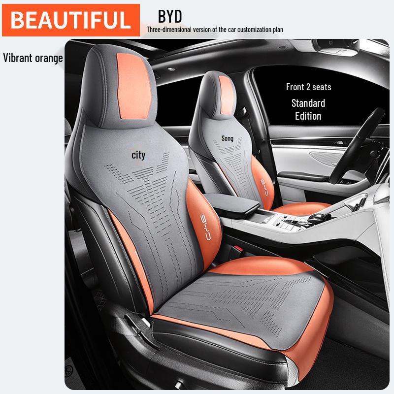 ZFL Спортивная кожаная накидка на сиденье для BYD Song PLUS - Комфорт в любое время года