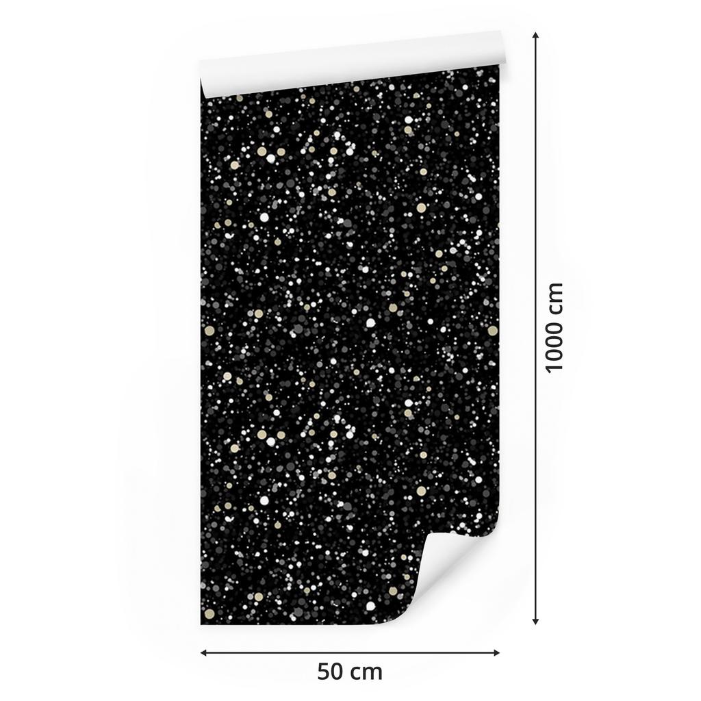 Black glitter wallpaper black, graphite, brown and gray 50x1000