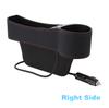 Pair Left + Right PU Leather Car Seat Gap Storage Box Crevice Organizer Pocket Dual USB Cup Holder