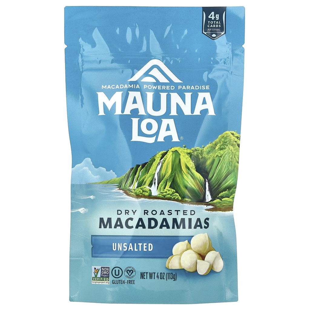 Mauna Loa Жареные макадамия без масла, несоленые, 4 унции (113 г)