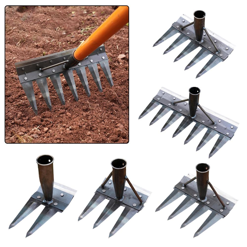 2/3/4/5/7 Teeth Heavy-Duty Steel Garden Hand Weeding Rake Tools Complete Weeding Multifunctiona Z5M7