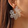 Креативные полые большие металлические серьги-подвески в виде листьев цветов для женщин, новые преувеличенные темпераментные золотые украшения индивидуального цвета