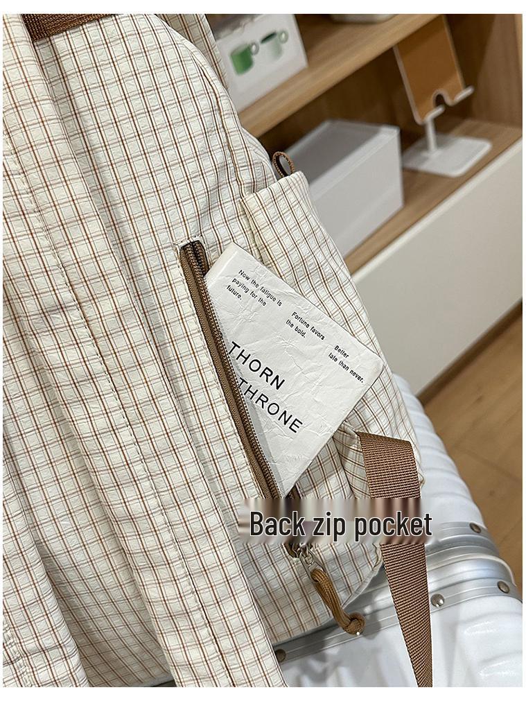 Клетчатый легкий рюкзак для студентов колледжа и старшеклассников - Большая вместимость для путешествий на открытом воздухе