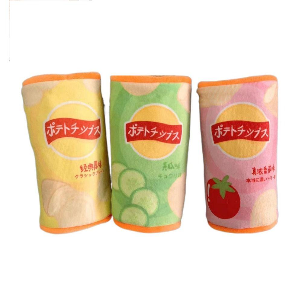 Wear Resistant Simulated Potato Chip Dog Toy Plush Pet Snuffle Toy  For Cats/Kitten