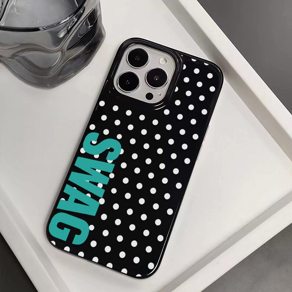 Роскошный Креативный Чехол для Телефона с Буквами SWAG для iPhone 17 16 15 14 13 12 11 Pro Max X XS XR Plus Air Глянцевая Пленка Жесткая PC Крышка
