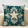 Americanstyle Retro Star Cushion Cover Durable Hypoallergenic Organic Linen Short Pillow Cover Washable