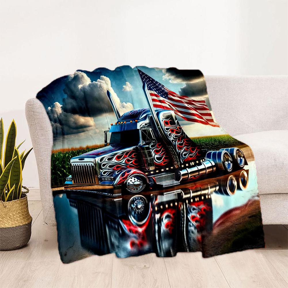Kw Heavy Trucks Blanket Soft Warm Cozy Suitable For Livingroom Office Seaside Allseason Use Digital Print Perfect Gift For Relatives And Friends
