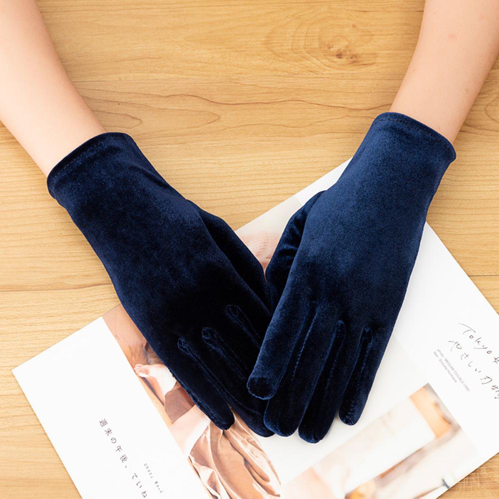 Велосипедные зимние женские осенние мягкие варежки с длинными пальцами, перчатки для вождения, эластичные золотые бархатные перчатки