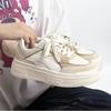 Vintage Hong Kong Style Small White Shoes 2024 Spring and Autumn New Thick Sole Versatile Casual Sports Board Shoes Sneakers
