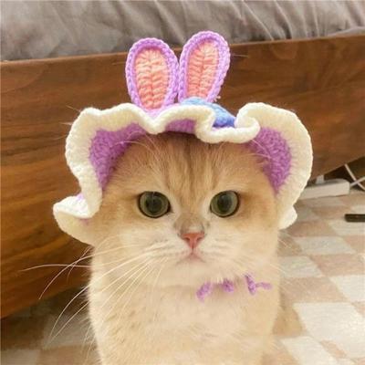 Шапка для кошки Домашние животные Вязаная Косплей Шапка Хэллоуин Рождество Вечеринка Костюм Головной убор Наряд