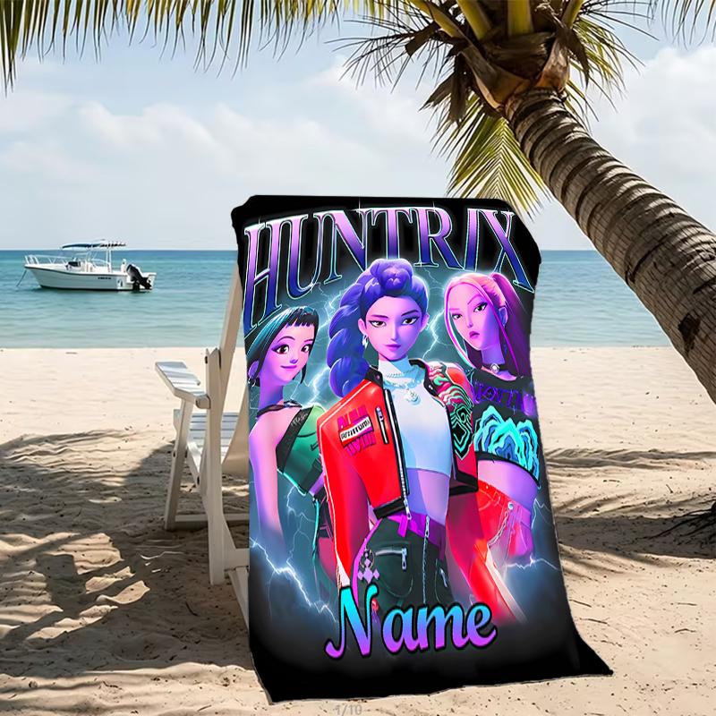 Customizable personalized beach towels Kpop Demon Hunters themed designs.Suitable for the beach, yoga, sports;ideal as beach accessories