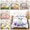 Cute Animal Bedding Kid Girl Single Double Bed Down Duvet Cover Pillowcase 2/3pc 3D Printed Soft Cover Home Textile Gift