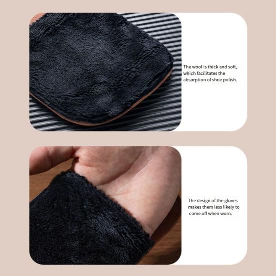 Перчатка для чистки обуви на кнопках, рулон для хранения, перчатка-аппликатор для крема для обуви, профессиональный аксессуар для чистки обуви