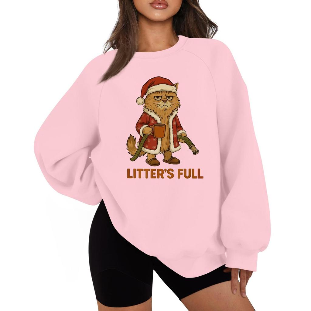 Women's Casual Fashion Solid Color Round Neck Raglan Long Sleeve Sweatshirt Top