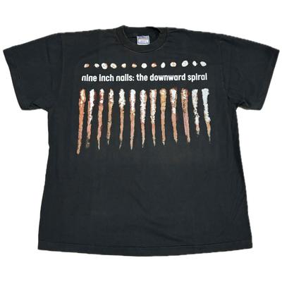 Винтажная футболка NIN Nine Inch Nails The Downward Spiral XL с одинарной строчкой Мужская Женская Футболки Топ РЕПРИНТ