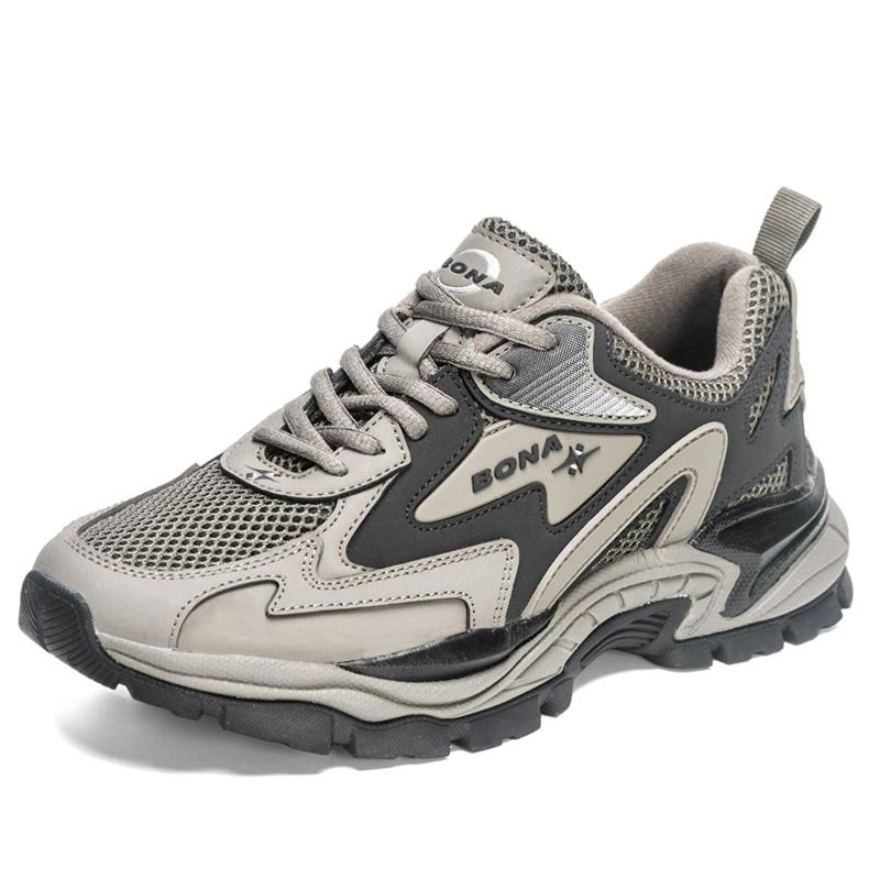 BONA Designers Mesh Running Shoes Breathable Training Shoes Men Lightweight Sneakers Non-Slip Tennis Walking Shoes Man