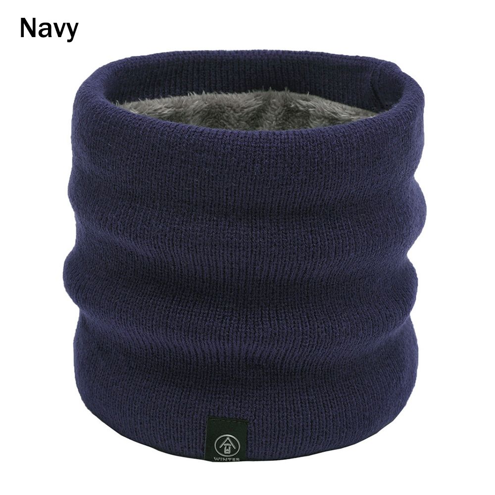 Thick Collar Scarf Fleece Lined Knitted Scarf Circle Loop Scarves Winter Neck Gaiter Neck Warmer