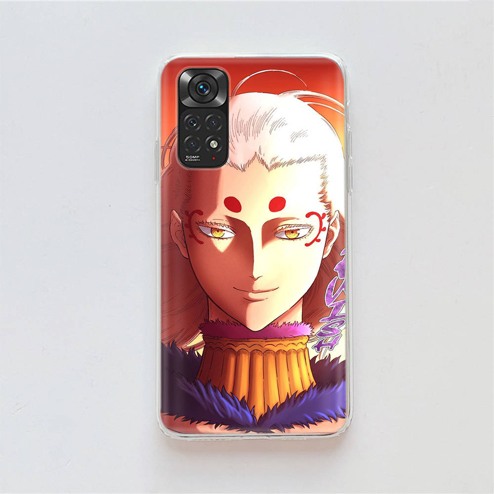 Чехол DT51 Black Clover Anime для Samsung A04 A14 A23 A34 A54 M23 M33 M52 M53 Realme 10 9 C30S C35 C55 VIVO Y02S Y21 Y33S Y51 X80 Pro Прозрачная крышка