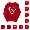 Women's Fashionable Casual Long-Sleeved Valentine's Day Heart Print Pullover Sweatshirt