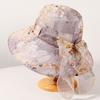 Big eaves hat children summer tulle sunscreen breathable bucket hat mother sunshade basin hat in the elderly sun hat