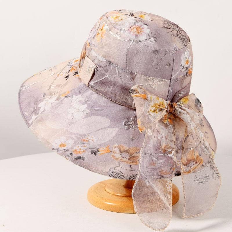 Big eaves hat children summer tulle sunscreen breathable bucket hat mother sunshade basin hat in the elderly sun hat