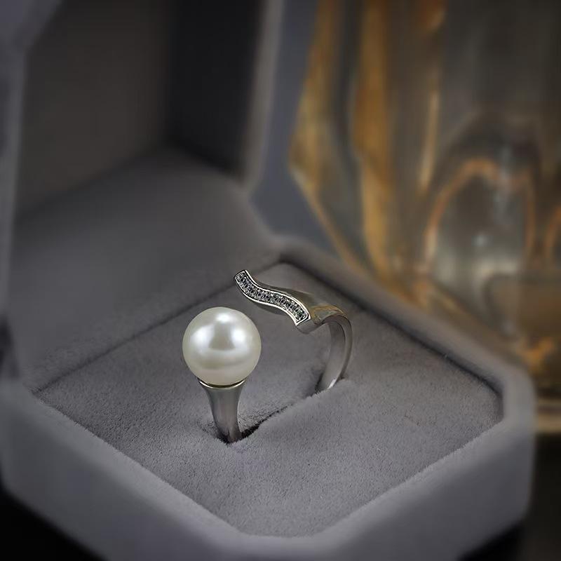 Высококачественное микро-инкрустированное циркониевое кольцо женское нишевое индивидуальное жемчужное кольцо кольцо легкое роскошное темпераментное ювелирное изделие