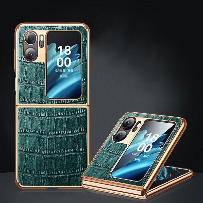 Роскошный кожаный чехол для телефона для Oppo Find N2 N3, флип-чехол с жестким бампером, противоударный защитный чехол