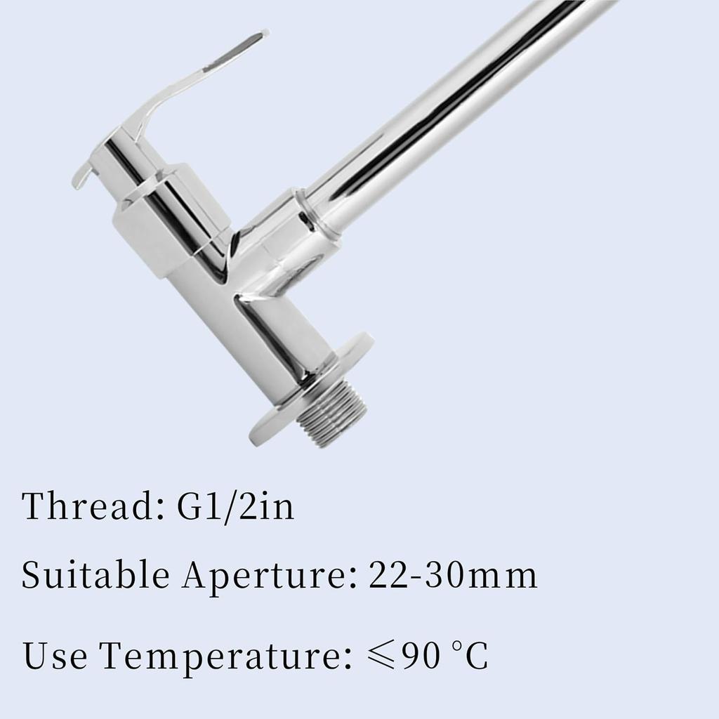 Kitchen Faucet, Water Sink Faucet Single-Tube Cold Wall-Mounted, 360° Rotatable G1/2inch Water Kitchen Tap Without Hose, Copper Outlet