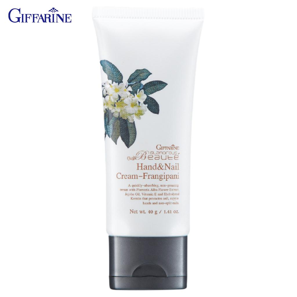 Giffarine Крем для рук и ногтей Glamorous Beaute - Франжипани, экстракт франжипани, гидролизованный кератин, масло жожоба и витамин Е, 40 г 10715