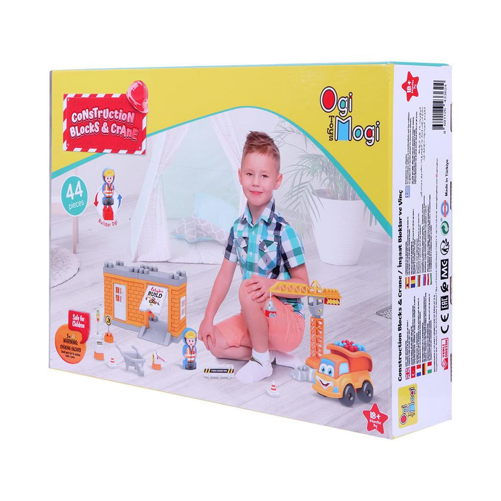 Ogi Mogi Игрушки Строительные блоки и кран 44 шт.