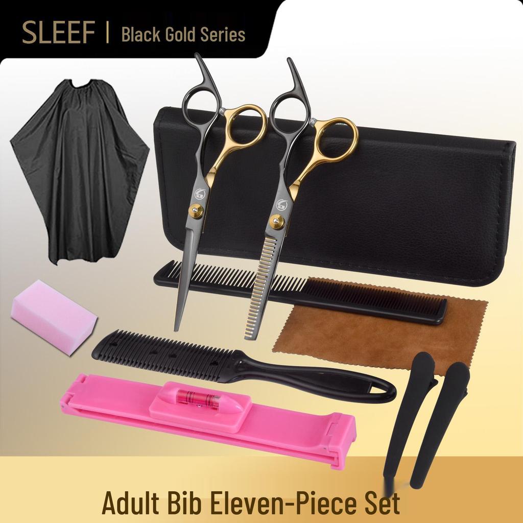 Black Gold Hairdressing Scissors & Thinning Shears for Women's At-Home Haircuts