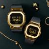 Casio Ретро классический маленький квадратный водонепроницаемый механизм кварцевый механизм ремешок из смолы японские и корейские часы мужские часы золотой циферблат GM-5600G-9PR