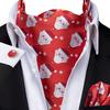 Christmas Mens Red Black Green Cravat Tie Set Silk Ascot Tie Bow Tie Event Set