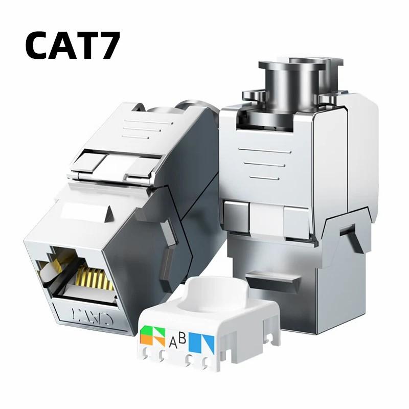 Natalink 10PCS RJ45 Cat8 Cat7 Cat6A Shielded Keystone Jacks, RJ45 STP Tool-Less Type Zinc Alloy Module Shielded Keystone Jack