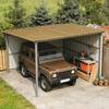 Set of 12 Galvanized Steel Roof Panels 7m² for Tool Shed Shed 129x45cm Natural Wood