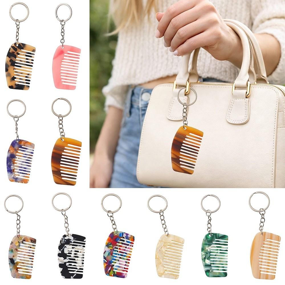 Mini Comb Keyring Colorful Key Ring Fashion Accessory Key Pendant For Men Women