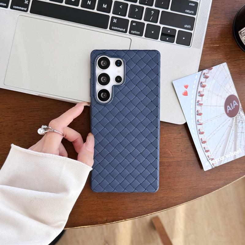 Премиальный однотонный мягкий кожаный чехол с плетением для Samsung S25 Ultra Galaxy S25PLUS, охлаждающая мягкая противоударная задняя крышка