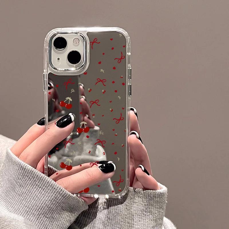 Для iPhone 16 Pro 13 Чехол Роскошный Зеркальный Серебристый Чехол для Телефона с Бабочками iPhone 15 14 11 12 Pro Max 16 Plus XR X XS Ударопрочный Чехол