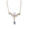 Natural freshwater pearl pendant, palace style chain, pearl collarbone chain, micro inlaid zircon pearl necklace, accessory