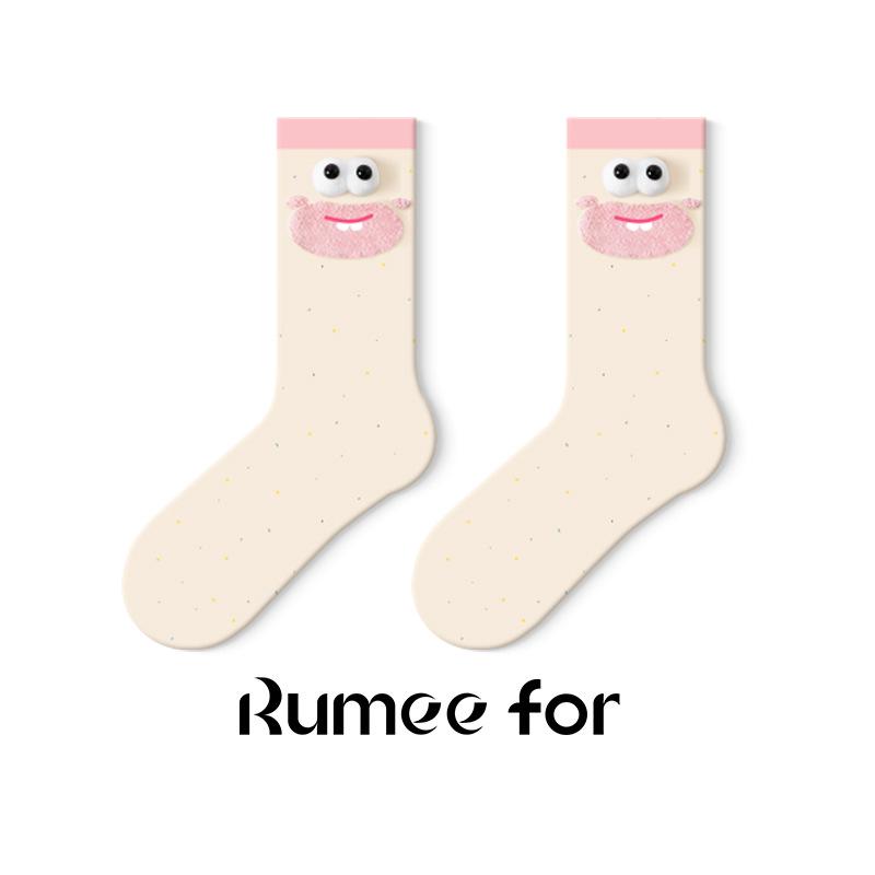 Deer Mi Женские милые забавные гольфы до середины икры - Коллекция весна/осень 2025, Бесшовный дизайн сделай сам