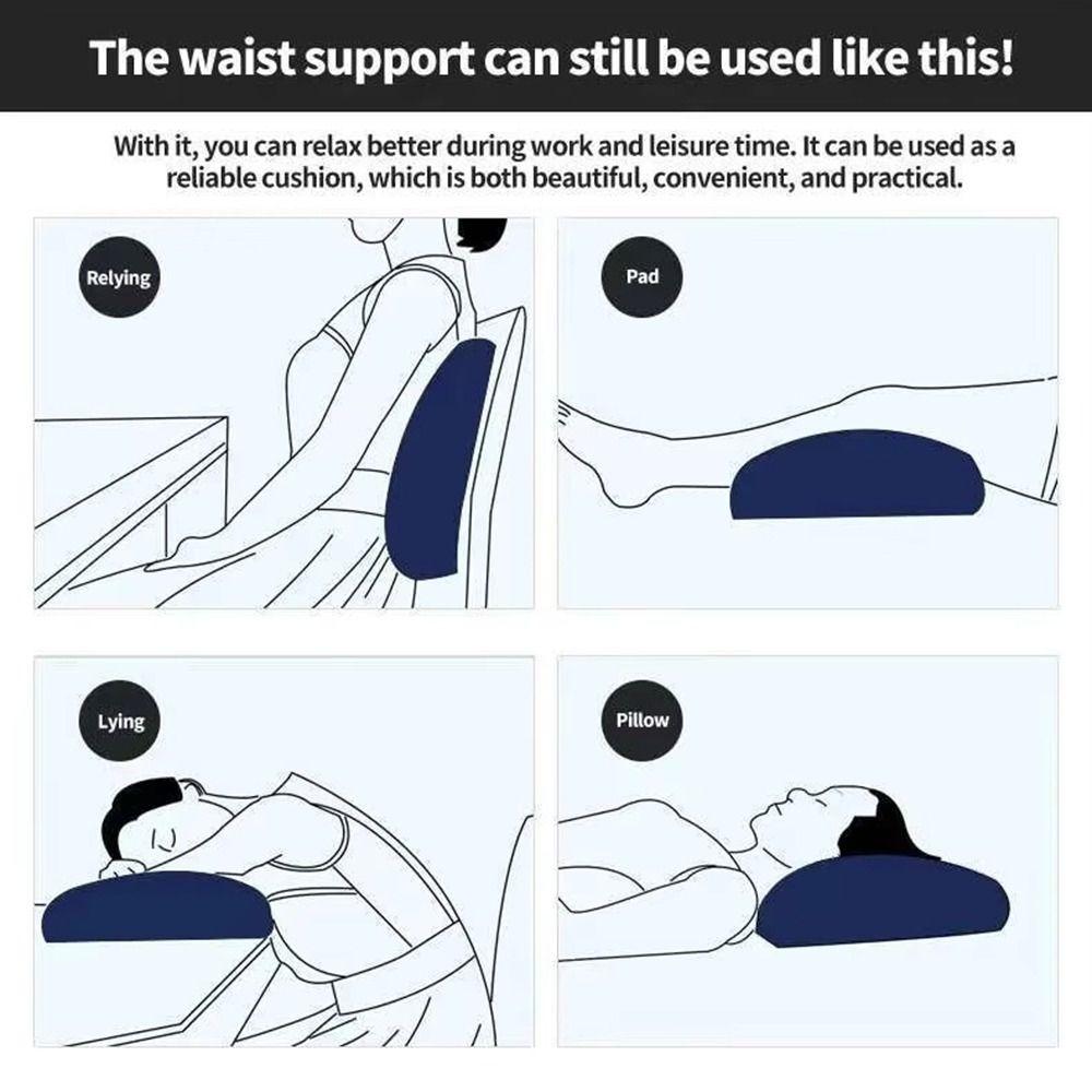 Press Type Wedge Lumbar Cushion Thickened Lumbar Support Pillow Travel Backrest Pad Sleep Support