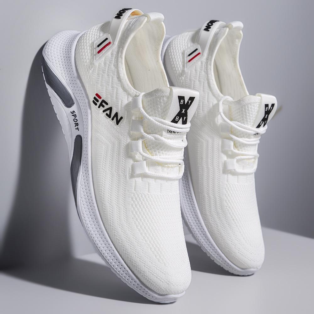 Men's shoes summer breathable thin mesh sports shoes men's 2025 new versatile white casual shoes