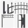 EMMEN Wrought Iron Garden Gate with Ornamental Spikes 125 x 100 cm