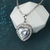 Luxury Female White Crystal Love Heart Pendant Necklace For Women Trendy Silver Color Wedding Chain Necklace Jewelry Gift