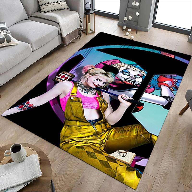1pc Harley Quinns Wild Adventure Carpet for Playroom Bedroom Living Room Sofa Home Decor,kids Game Area Rug Non-slip Floor Mat Y826173
