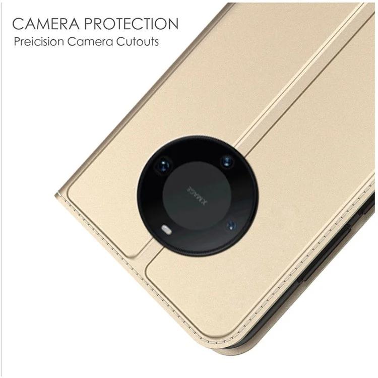 Для Huawei Mate 60 Pro защитный чехол для телефона с отделением для карт TPU PU кожаный чехол-книжка с подставкой