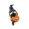 Halloween Pumpkin Gnomes with Witch Hat Resins Figurine Festives Decoration For Indoor and Outdoor Party Garden Decors