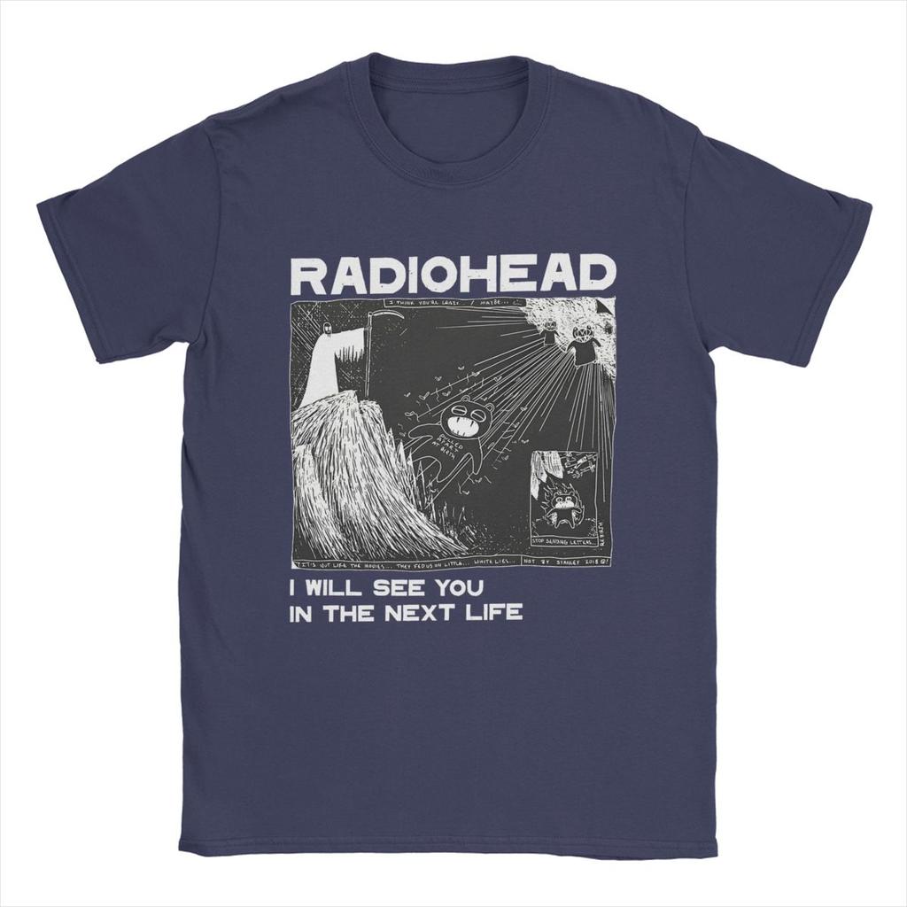 Vintage Radiohead T-Shirt for Men Crew Neck 100% Cotton T Shirt Short Sleeve Tee Shirt Adult Clothing