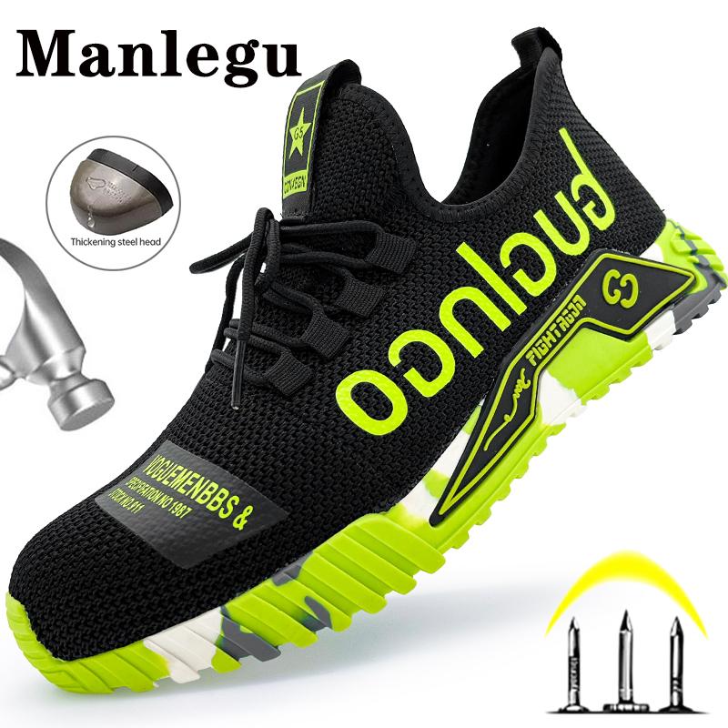 Lightweight Men Safety Shoes With Steel Toe Cap Work Sneakers Men Women Work Shoes Breathable Puncture-Proof Work Safety Boots Men Safety Footwear